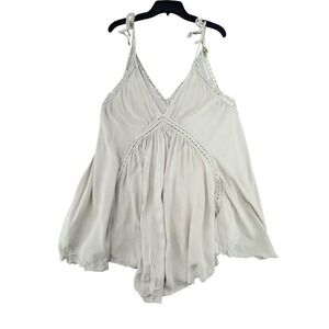Free People Voile and Lace Trapeze Slip Small gray